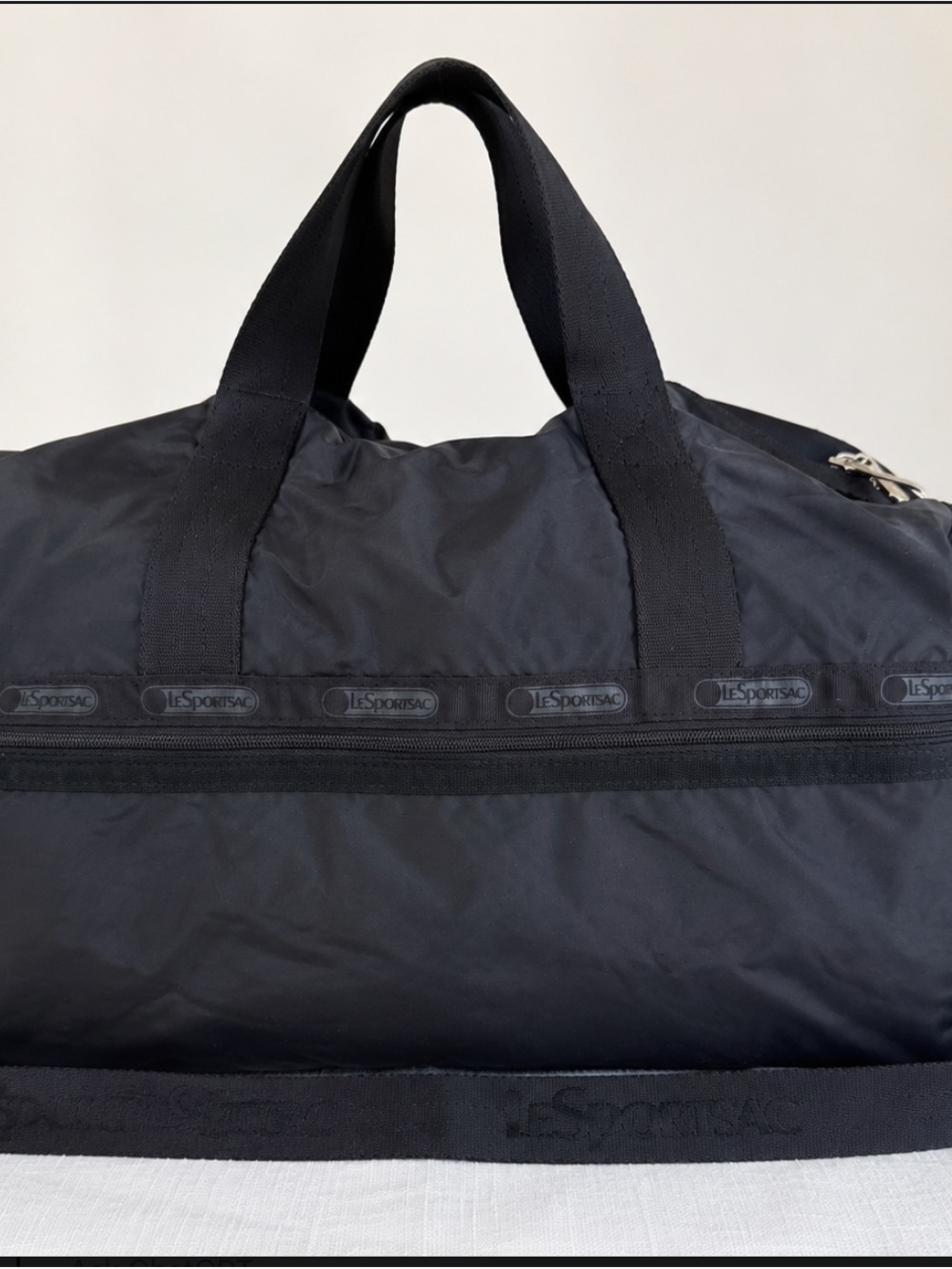 LeSportsac Black Nylon Duffle Travel Bag